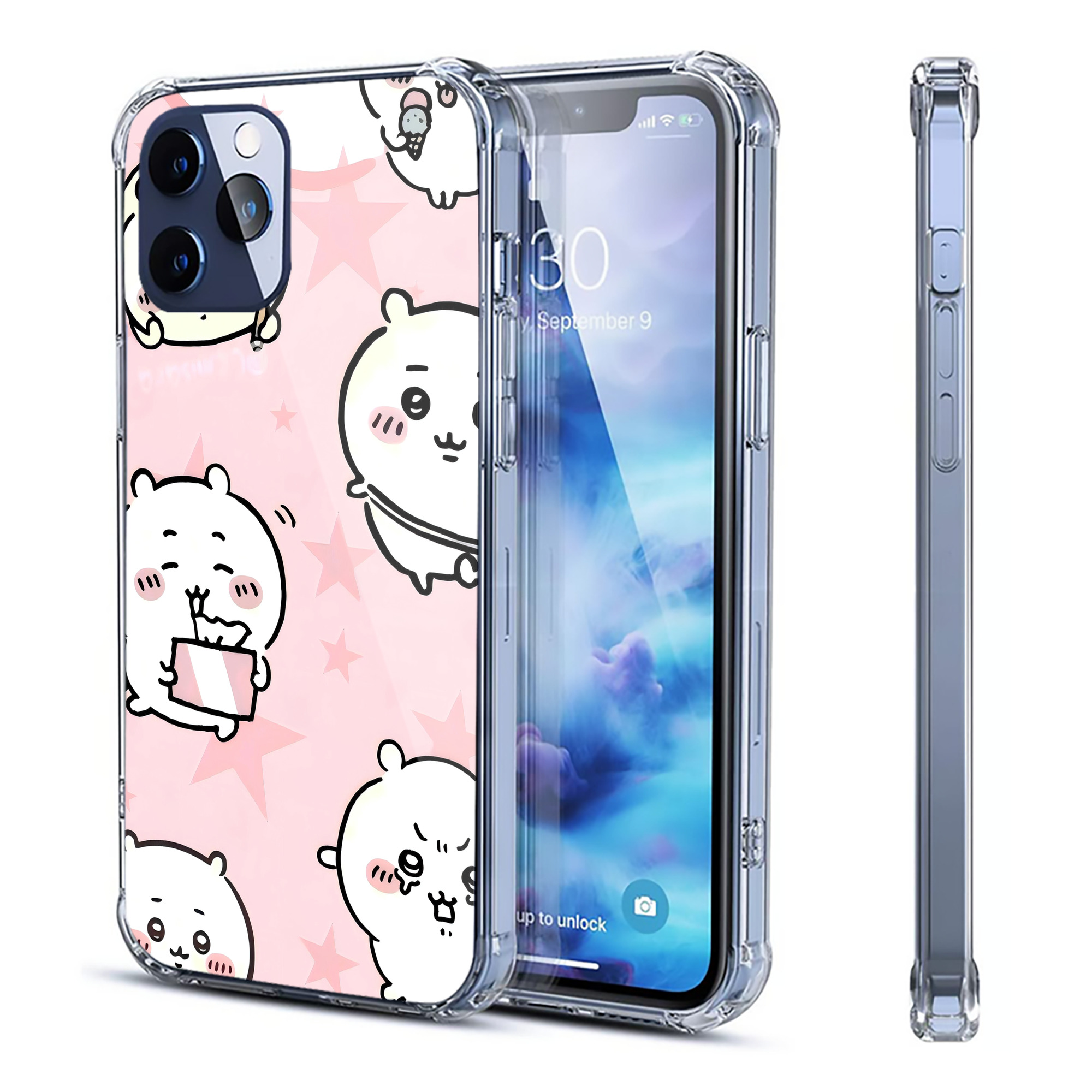 （画像用） ちいかわ Chii-kawa 【iPhone 12シリーズ対応】透明スマホケース（クリアソフトケース）